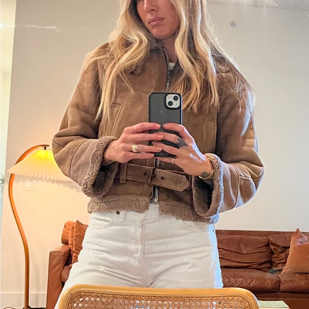 Vintage suede Sherpa jacket!